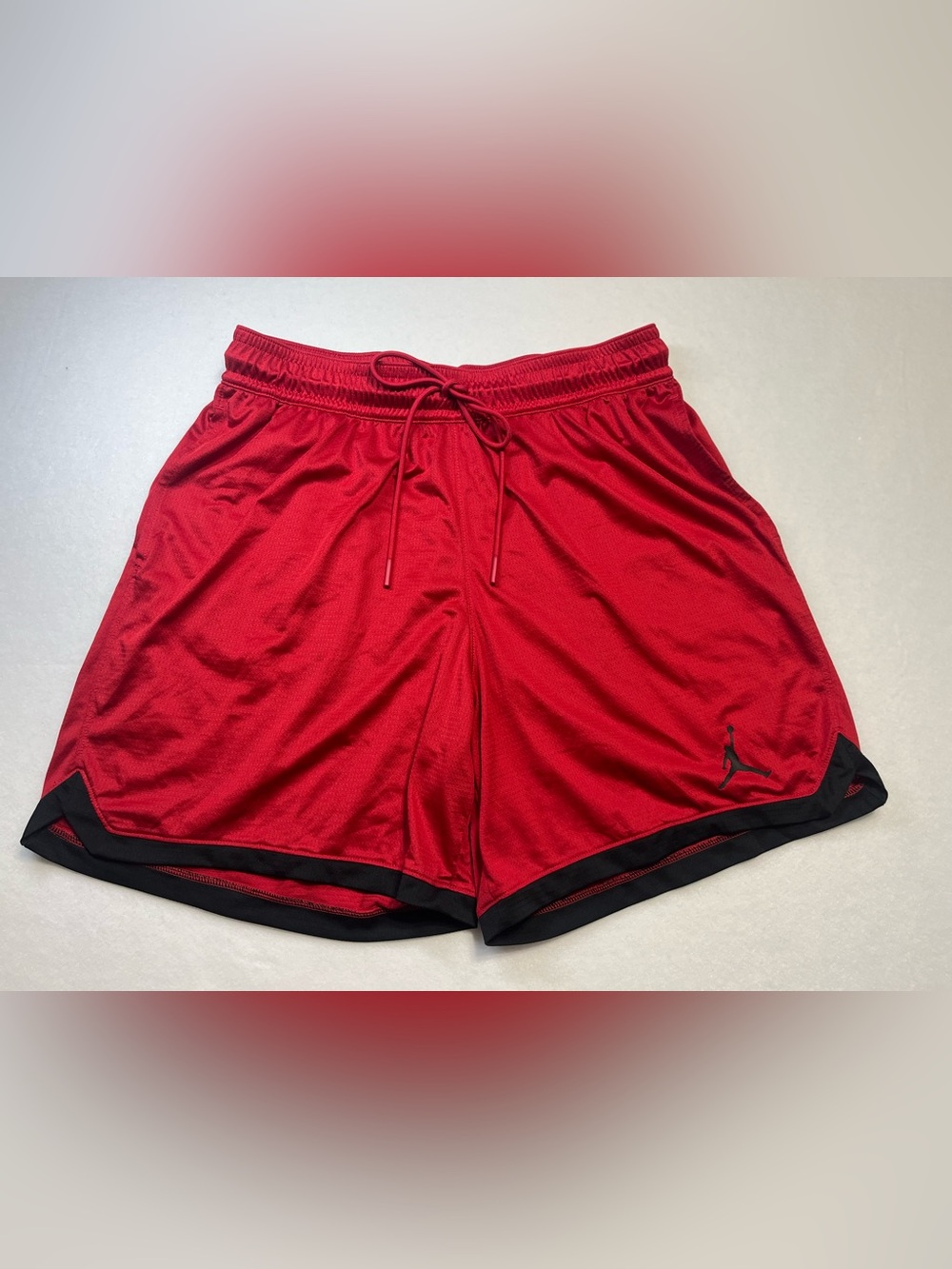 Jordan Red Athletic Basketball Shorts with Black Trim